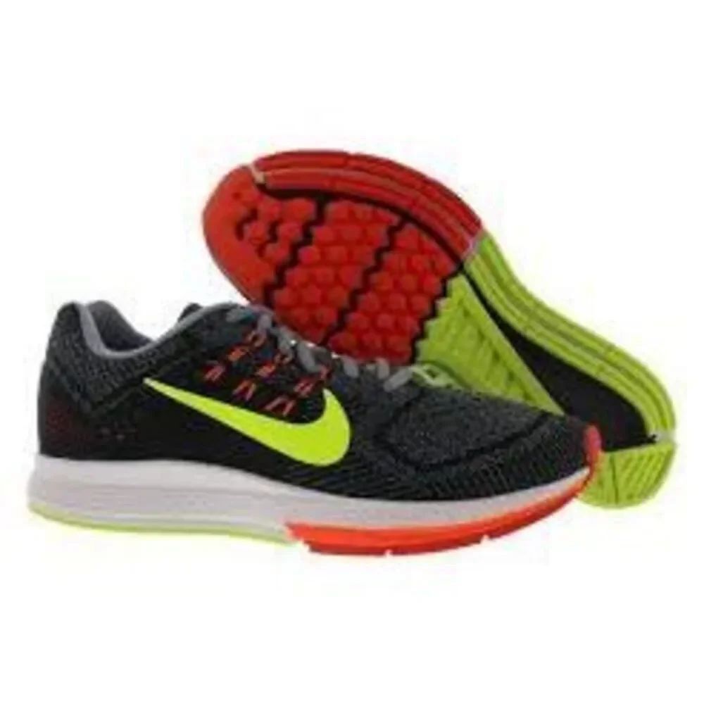 Nike Zoom Structure 18 Sneakers Black Neon Yellow Orange Running Men's Size 11.5
